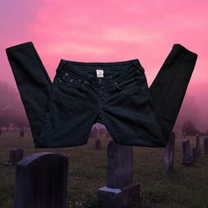 y2k True Religion halle low rise Black Skinny Jeans size 30